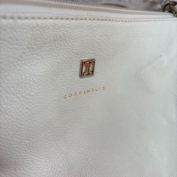 Coccinelle White Leather Crossbody Sling Bag w/ Gold Hardware - Italian Style - Picture 2 of 6